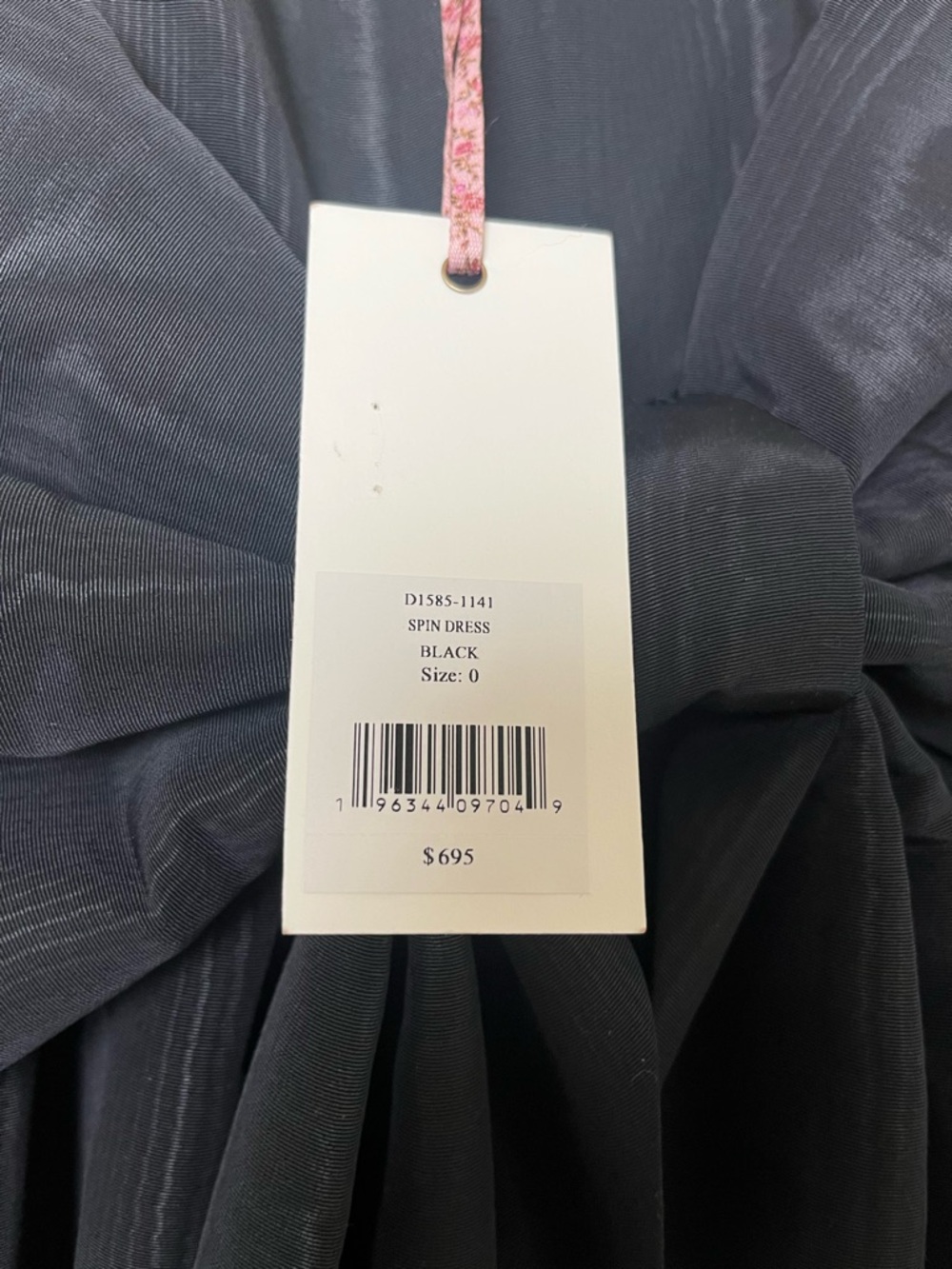 NWT LoveShackFancy Spin Black Bow-Back Mini Dress - Picture 4 of 5